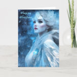 Ethereal Frozen Snow Queen Fantasy Art Holiday Card