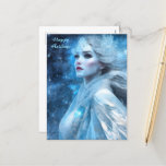 Ethereal Frozen Snow Queen Fantasy Art Holiday Postcard