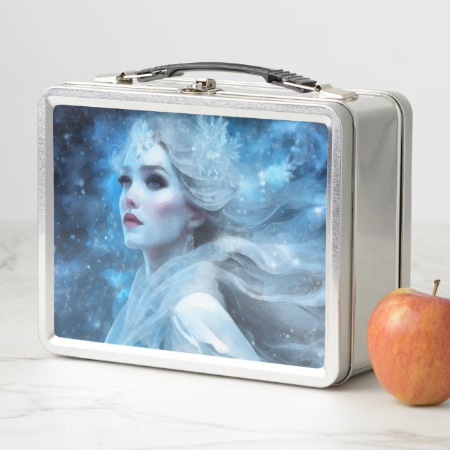 Ethereal Frozen Snow Queen Fantasy Art Metal Lunch Box (In Situ)