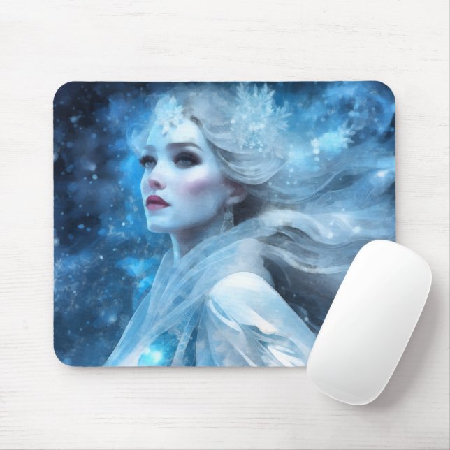 Ethereal Frozen Snow Queen Fantasy Art Mouse Pad (With Mouse)