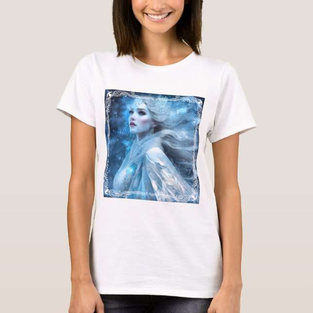 Ethereal Frozen Snow Queen Fantasy Art T-Shirt (Front)