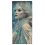 Ethereal Frozen Snow Queen Fantasy Art Wood Flash Drive
