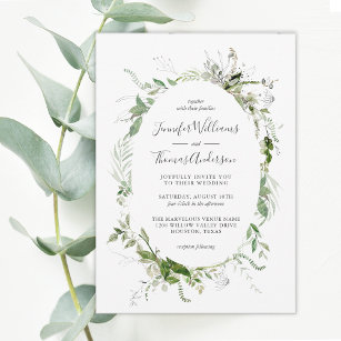 Ethereal Garden Greenery Botanical Wedding Invitation