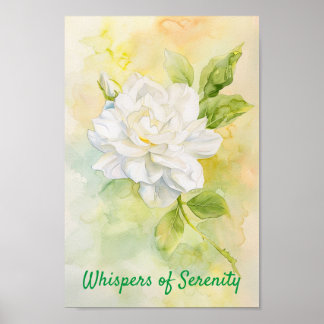 Ethereal Gardenia: A Dance of Light and Petals Poster