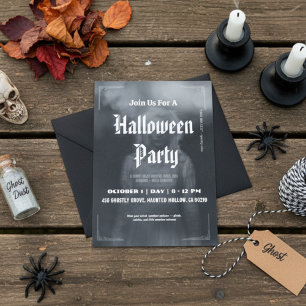 Ethereal Ghostly Figure Halloween Invitation Card.