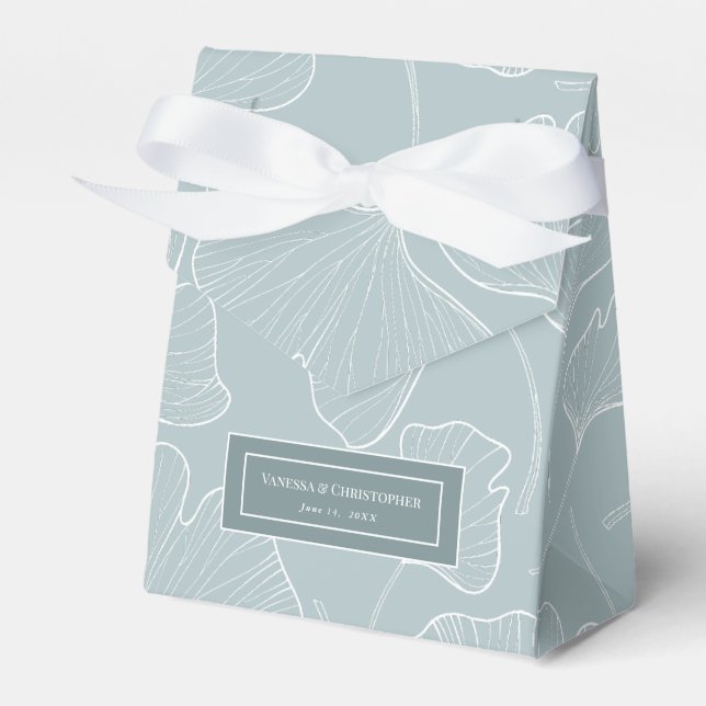 Ethereal Ginkgo Biloba Wedding Favor Box (Front Side)