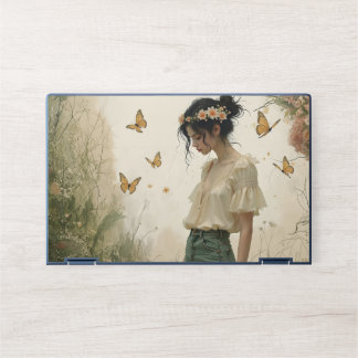 Ethereal Girl with Butterflies in Nature HP Laptop Skin