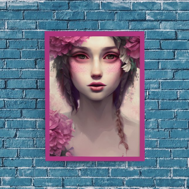 Ethereal Girl with Pink Freckles Poster (Creator Uploaded)