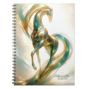 Ethereal Glass Horse Flow – Fantasy Abstract Notebook