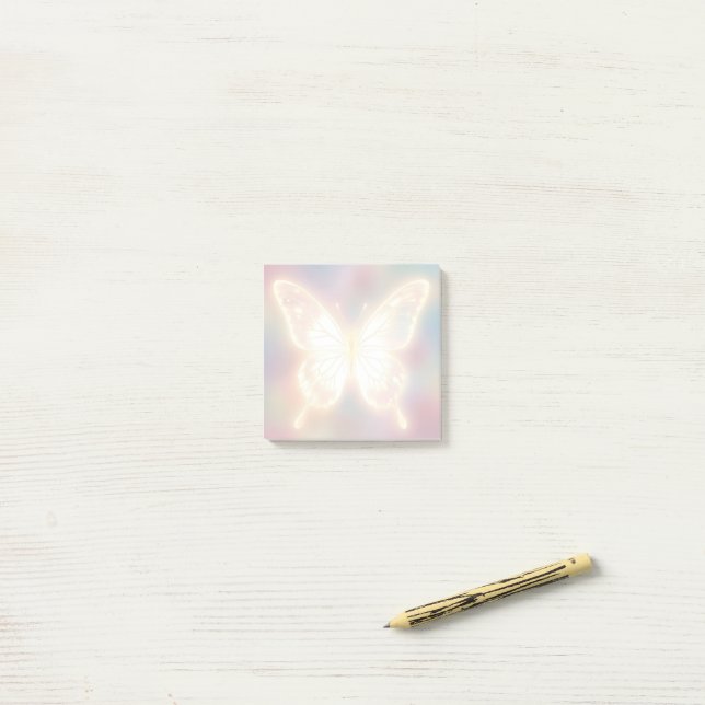Ethereal Glowing Butterfly Post-it Notes (On Desk)