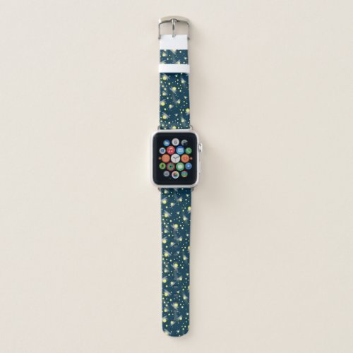 Ethereal Glowing Fireflies at Night Pattern Apple Watch Band