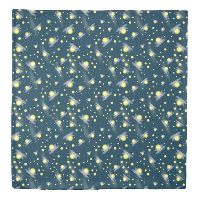 Ethereal Glowing Fireflies at Night Pattern Duvet Cover (Front)