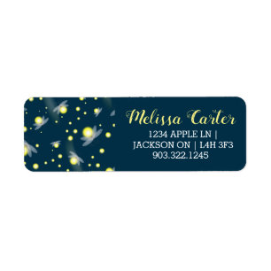 Ethereal Glowing Fireflies at Night Pattern Label