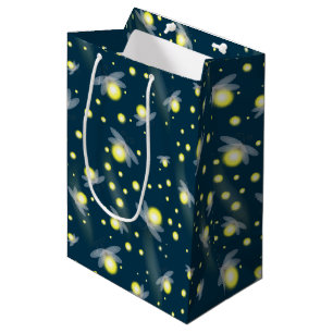 Ethereal Glowing Fireflies at Night Pattern Medium Gift Bag