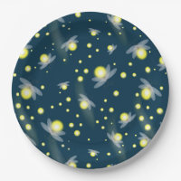 Ethereal Glowing Fireflies at Night Pattern