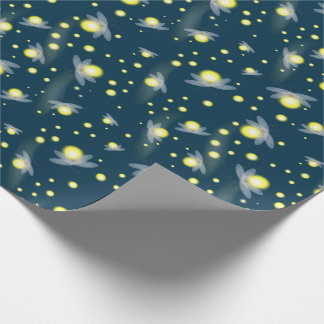 Ethereal Glowing Fireflies at Night Pattern Wrapping Paper