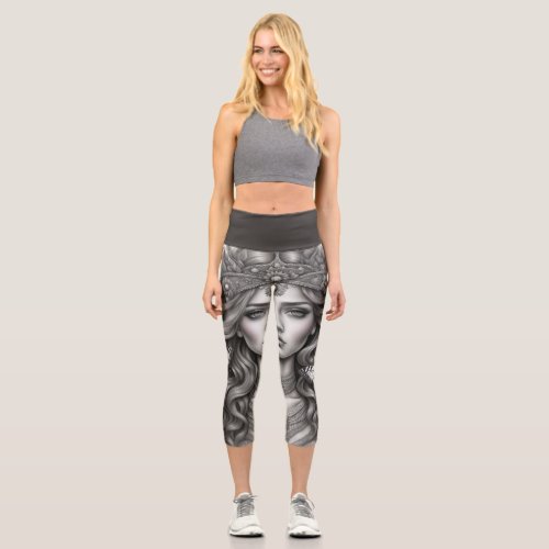 Ethereal Goddess of Butterflies Capri Leggings