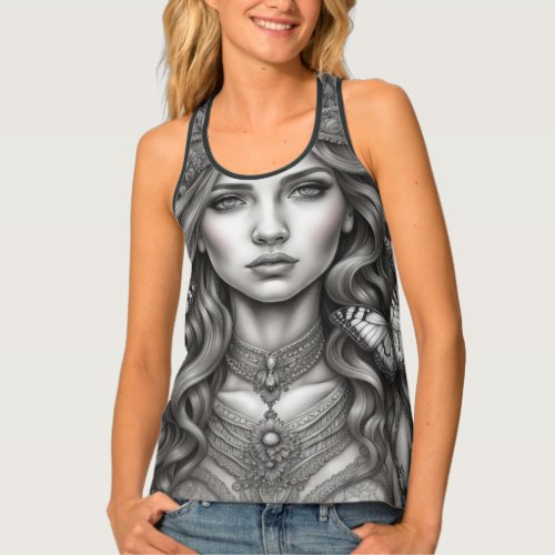 Ethereal Goddess of Butterflies Tank Top