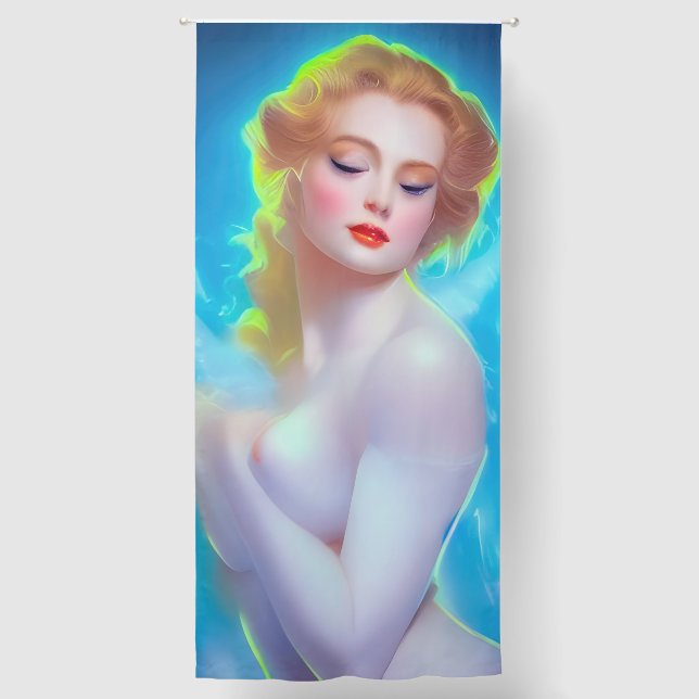 Ethereal Goddess Portrait – Surreal Fantasy Blackout Curtains (Front)