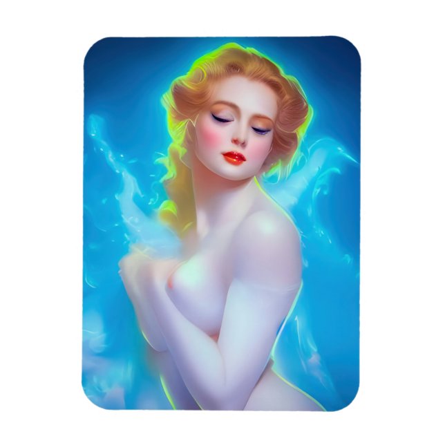 Ethereal Goddess Portrait – Surreal Fantasy Magnet (Vertical)