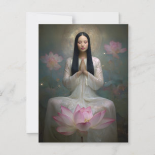 Ethereal Goddess Quan Yin High Frequency Floral  Postcard
