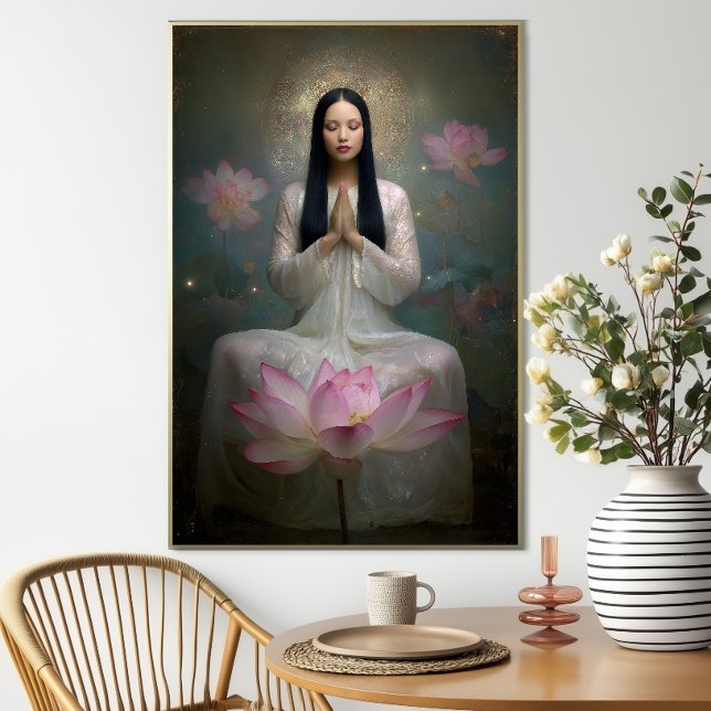 Ethereal Goddess Quan Yin High Frequency Floral  Poster (Creator Uploaded)