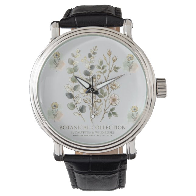 Ethereal Gold & Sage Botanical Collection Watch (Front)
