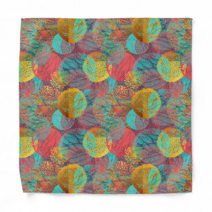 Ethereal Golden Blossoms - Seamless Floral Harmony Bandana
