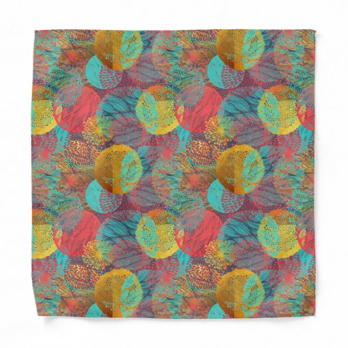 Ethereal Golden Blossoms _ Seamless Floral Harmony Bandana