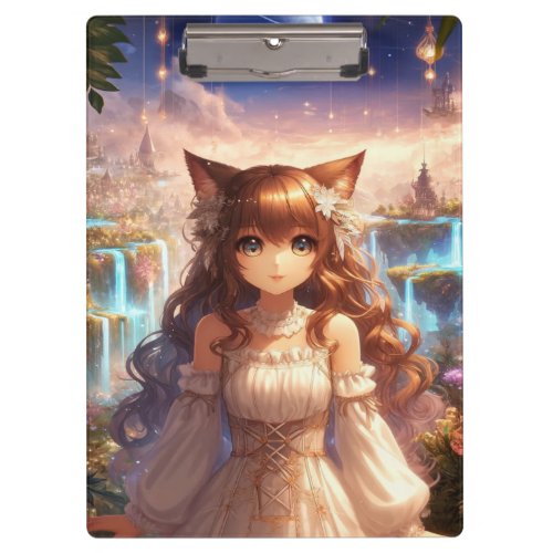 Ethereal Golden Catgirl Double Sided Clipboard