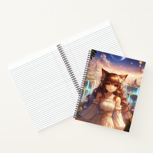 Ethereal Golden Catgirl Notebook