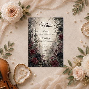 Ethereal Gothic Floral Wedding Menu