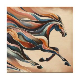 Ethereal Grace: AI-Designed Running Horse Wall Art