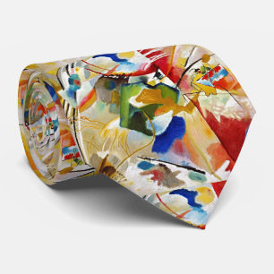 Ethereal Green Center: A Kandinsky Masterpiece Neck Tie