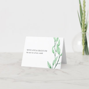 Ethereal Green chic botanical thank you Holiday Card