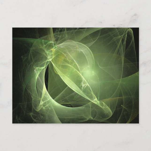 Ethereal Green Fractal Postcard (Front)