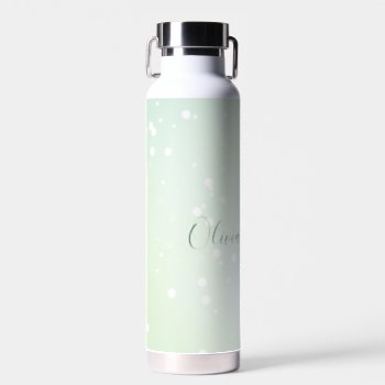Ethereal Green Galaxy Style With Name Wireless Cha Water Bottle by DogwoodAndThistle at Zazzle