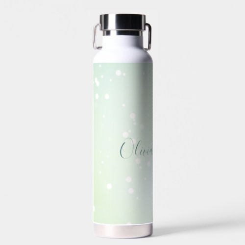 Ethereal Green Galaxy Style with Name Wireless Cha Water Bottle