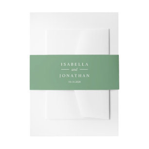 Ethereal Green wedding classic monogram Invitation Belly Band