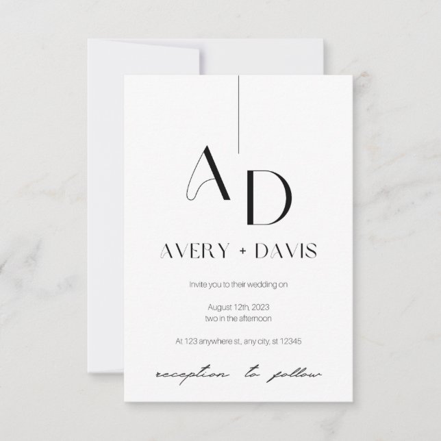 Ethereal Harmony wedding invitation (Front)