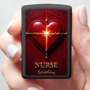Ethereal Heart Lifeline Nurse Symbol Gift Zippo Lighter