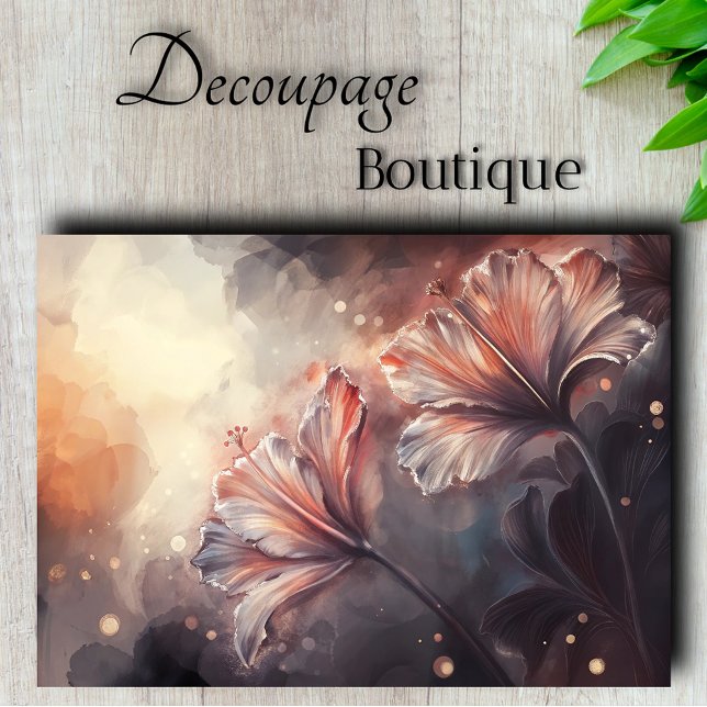 Ethereal Hibiscus Bloom Decoupage Tissue Paper (Ethereal Hibiscus Bloom Decoupage Tissue Paper)