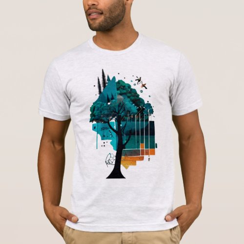 Ethereal Horizons Abstract Landscape T_Shirt