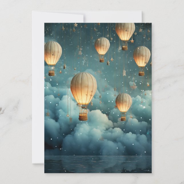 Ethereal Hot Air Balloons Invitation (Front)