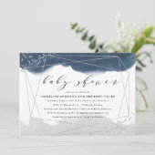 Ethereal | Indigo and Gray Baby Shower Invitation (Standing Front)