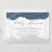 Ethereal | Indigo and Gray Baby Shower Invitation (Front)