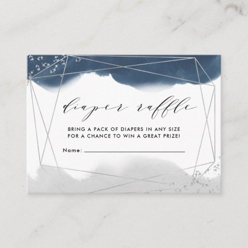 Ethereal Indigo  Gray Diaper Raffle Ticket Cards