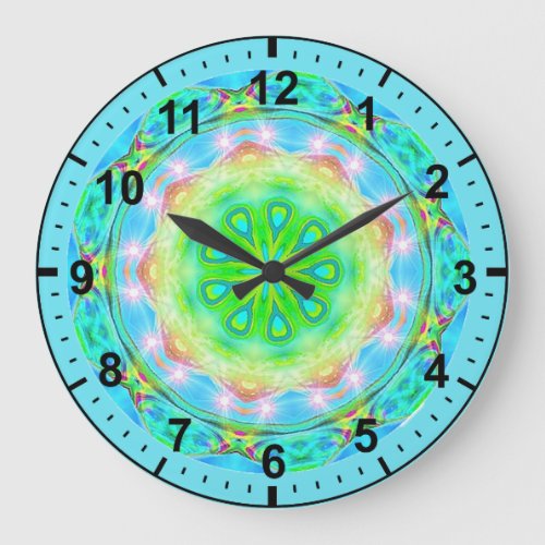 Ethereal Iridescent Fractal for Girls  Large Clock