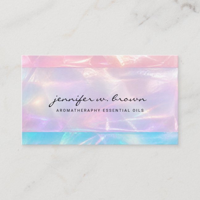 Ethereal Iridescent Soft Pastel Pink Aqua Blue Business Card