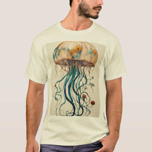 Ethereal Jellyfish Elegance T_Shirt Design